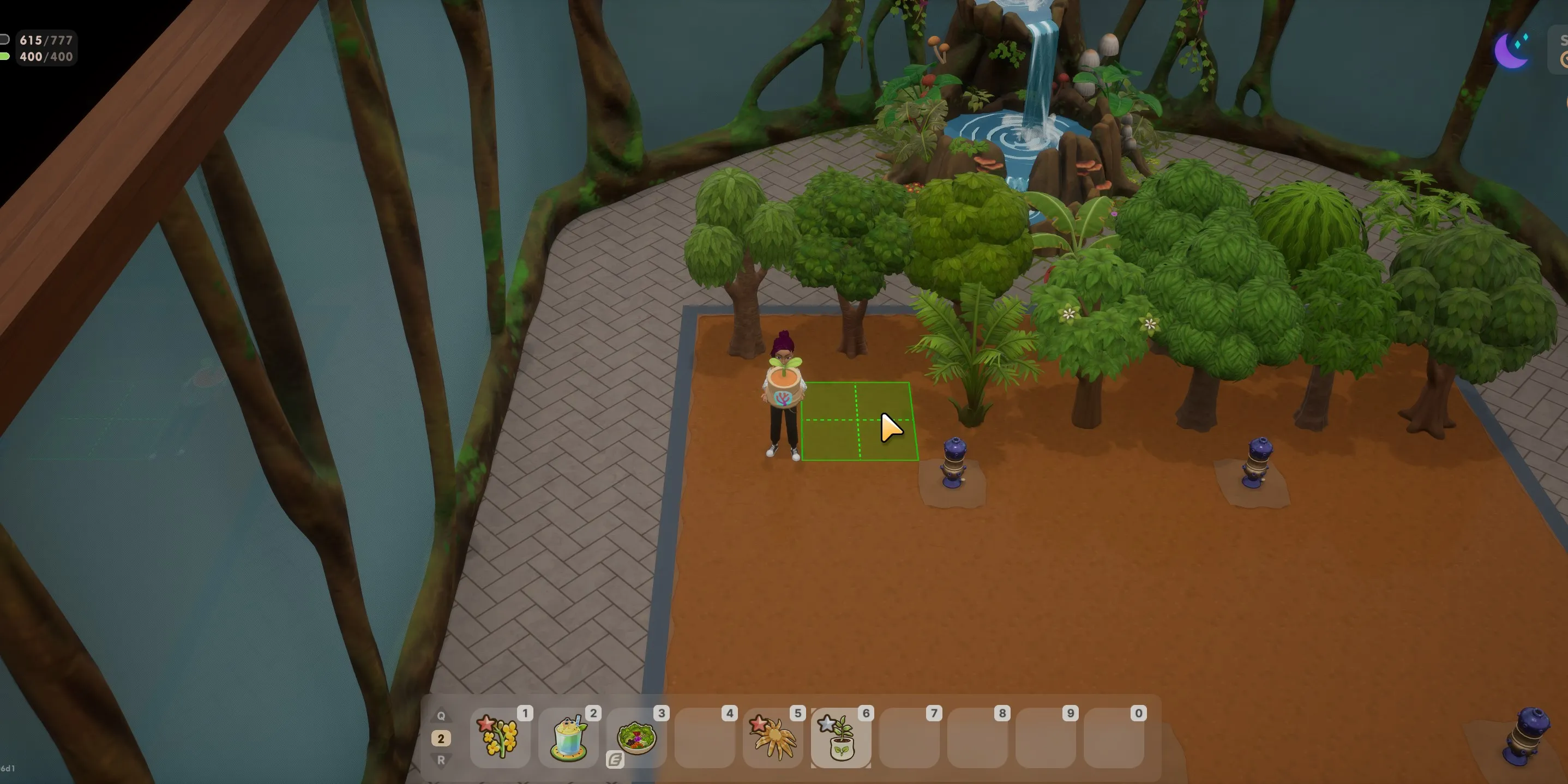 Coral Island: Un'immagine del personaggio del giocatore che pianta una pianta da frutto
