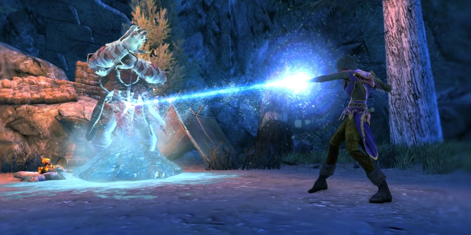 RPG gratuit sur Steam - Neverwinter - Joueur utilisant une explosion de glace sur un ennemi