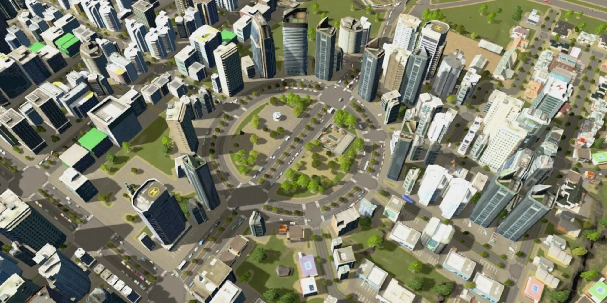 Una gran ciudad en la versión de Nintendo Switch de Cities: Skylines