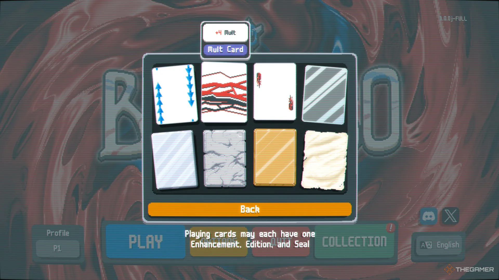 Balatro Enhanced Cards Collection screen