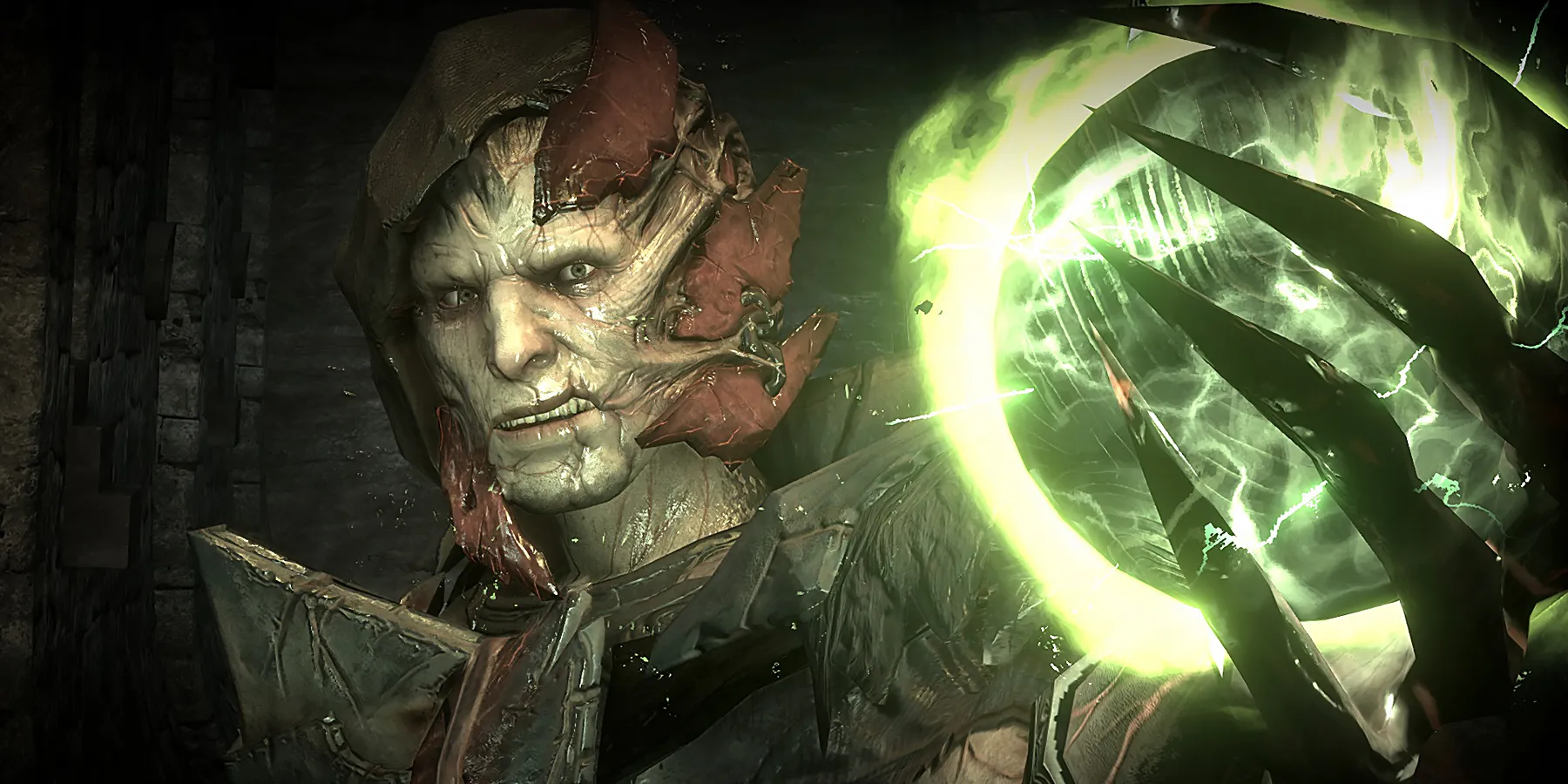 Corypheus sosteniendo una esfera verde brillante en Dragon Age: Inquisition