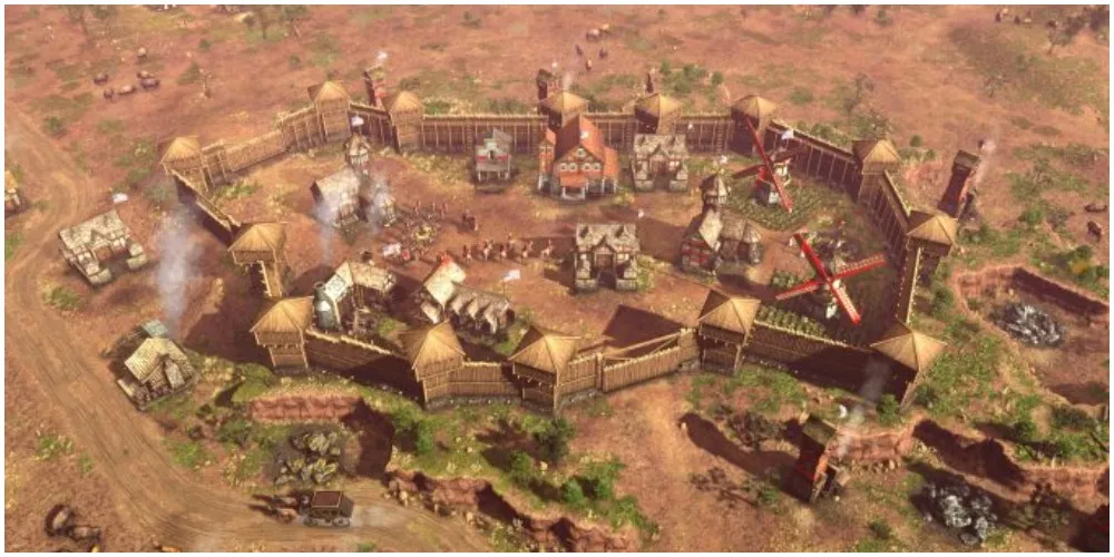 Una ciudad bien desarrollada al principio en Age Of Empires 3