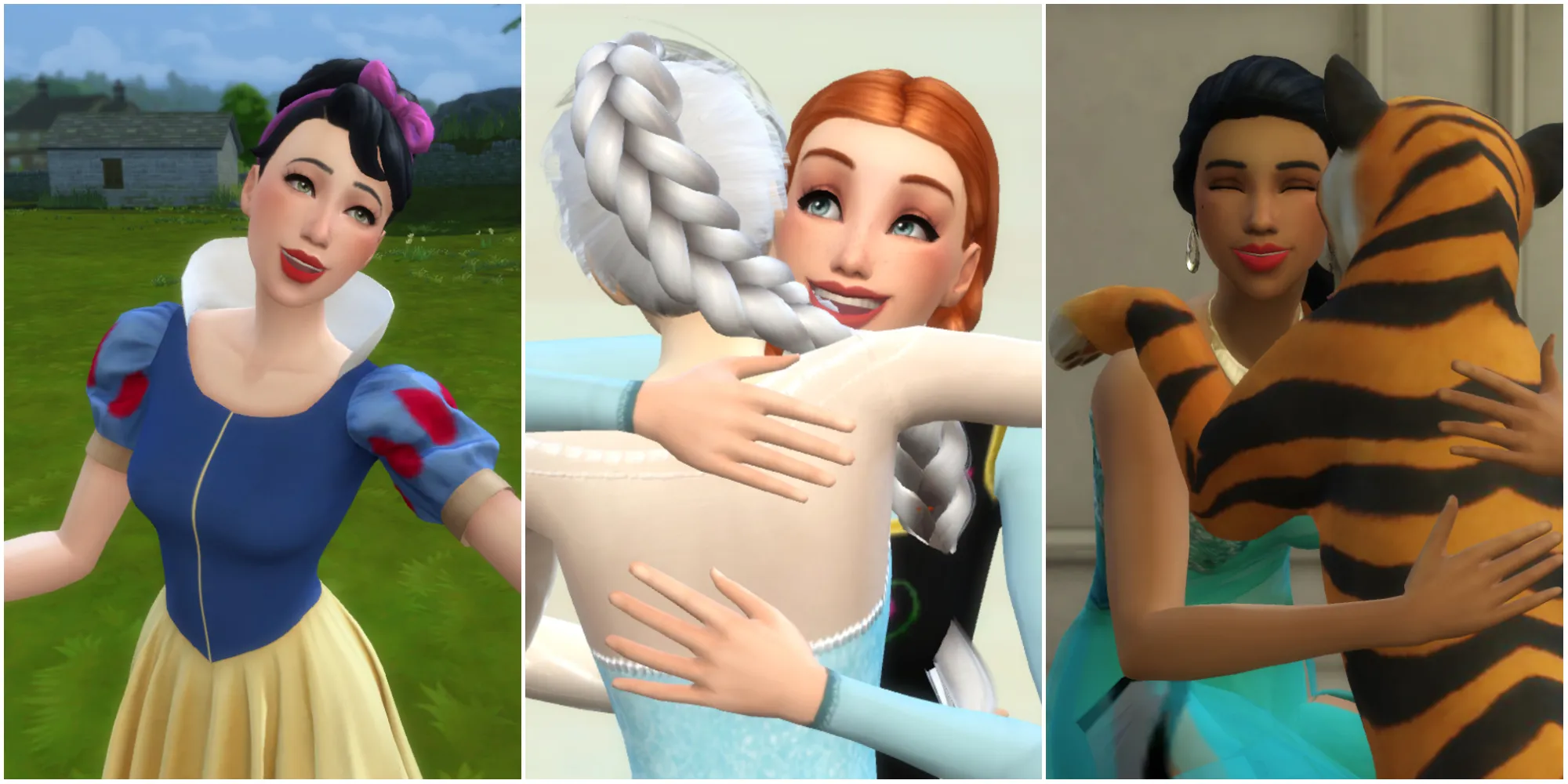 白雪公主、安娜、艾莎和茉莉娜代表了迪斯尼公主遗产挑战中的一些世代