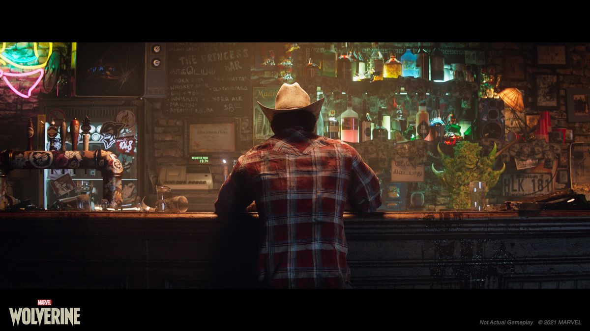 狼人坐在 Insomniac Games 即将推出的关于他的视频游戏中的 Princess Bar