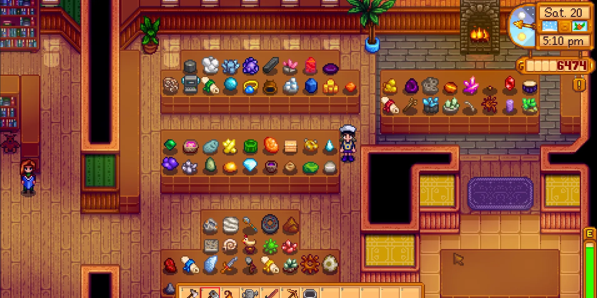 Image of the museum collection of gems and artifacts in Stardew Valley