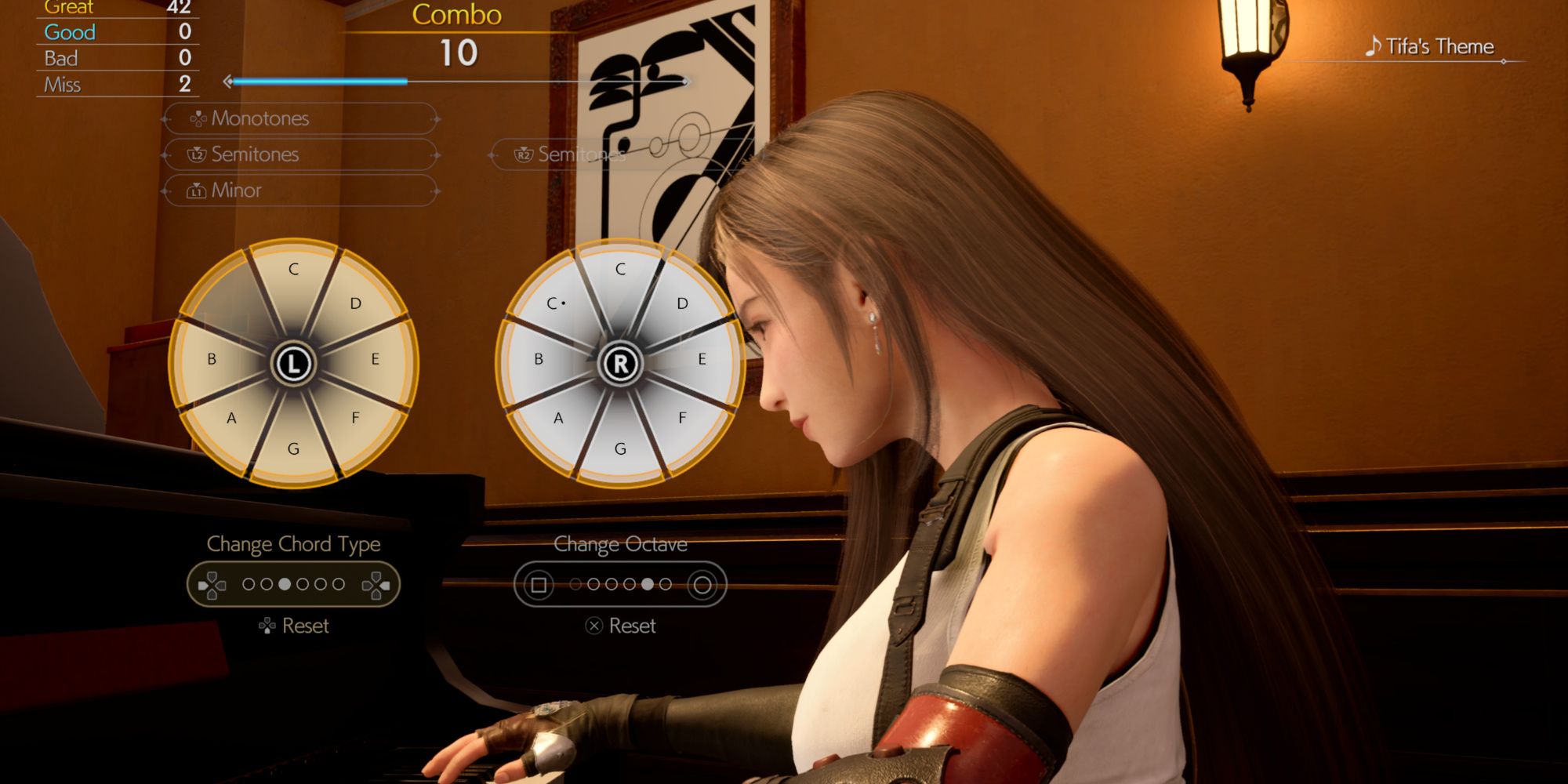 Tifa playing piano in Final Fantasy 7 Rebirth