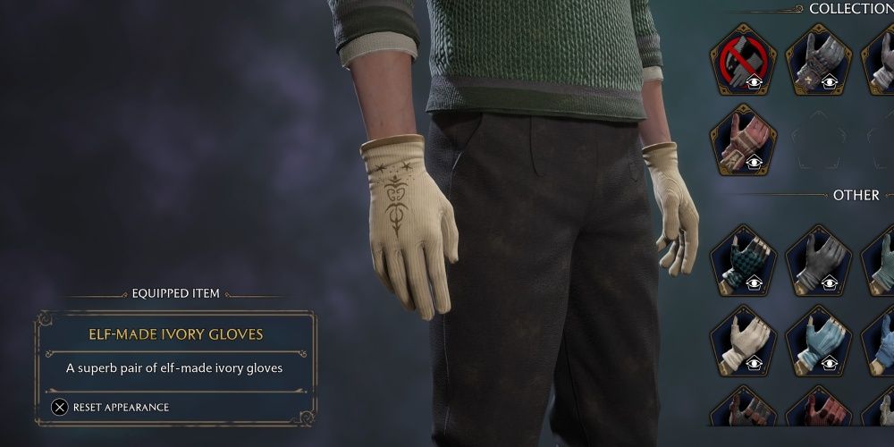 gants ivoire fabriqués par les elfes dans hogwarts legacy