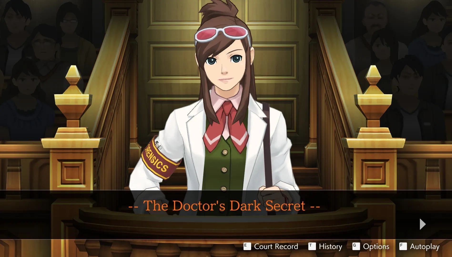 Ema testifying about the doctor’s crime scene in Spirit of Justice-1