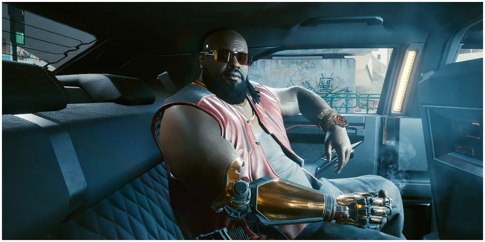 Cyberpunk 2077 Dexter DeShawn Talking With V In The Back Of A Car