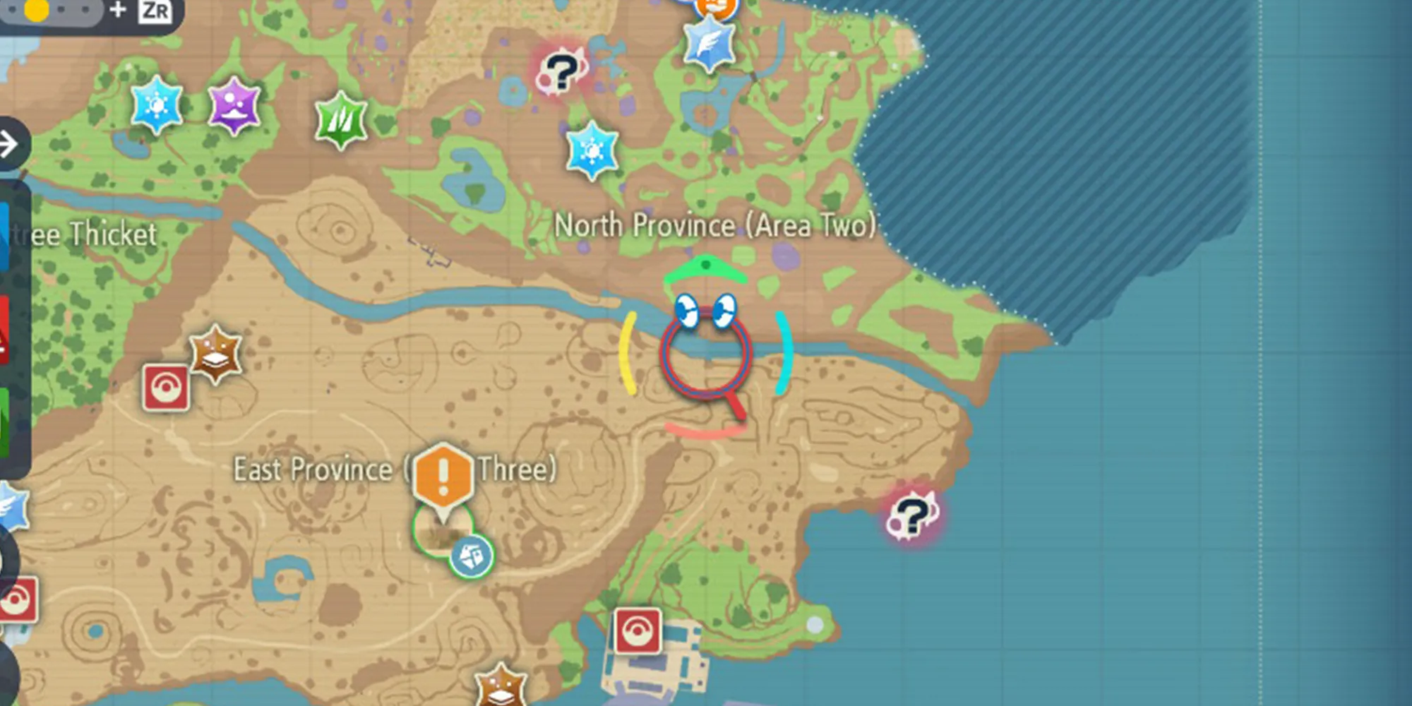 Capture d'écran de la région de la deuxième province du Nord dans Pokemon Écarlate & Violet