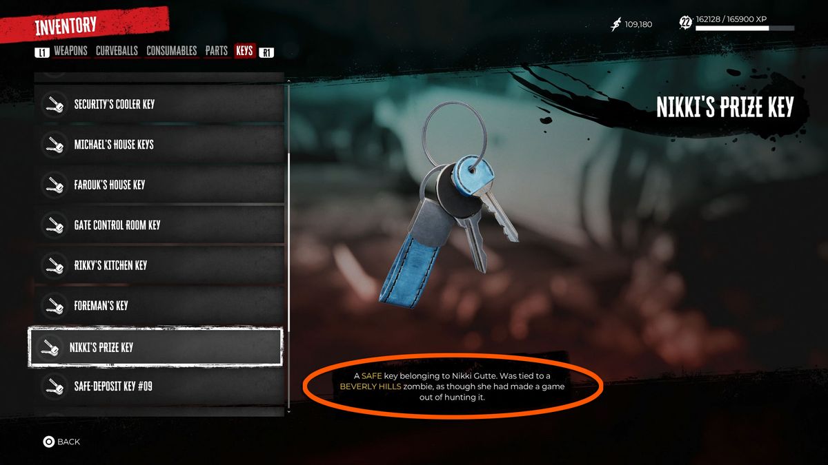 Descriptions shown for Dead Island 2 keys