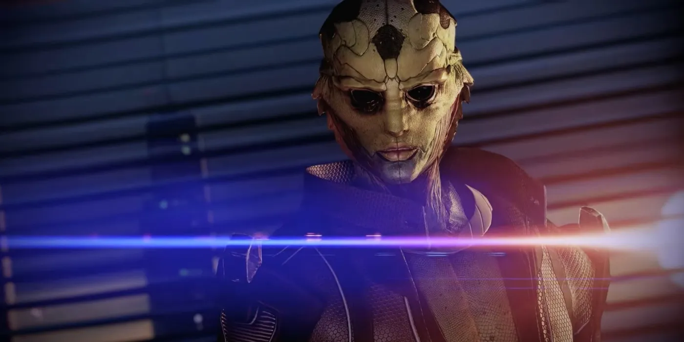 Captura de pantalla de Mass Effect Legendary Edition de Thane durante su misión de reclutamiento