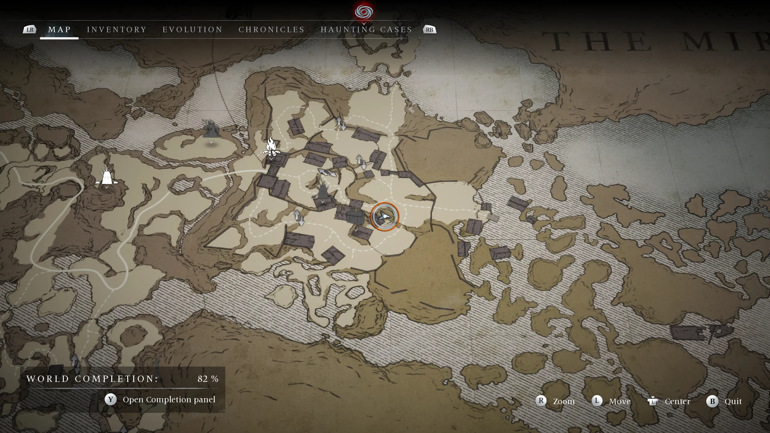 Un círculo en el mapa mostrando las ubicaciones del soldado 3 - Exiliadores: Fantasmas de New Eden