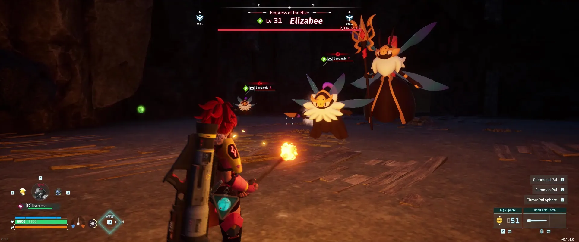 Una foto di Alpha Boss Elizabee e le sue Beegardes in Palworld che attaccano