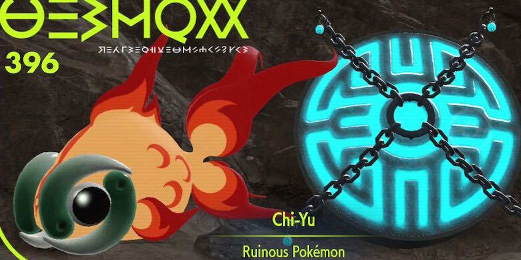 Entrada de Chi-Yu en la Pokédex de Pokémon Escarlata y Violeta