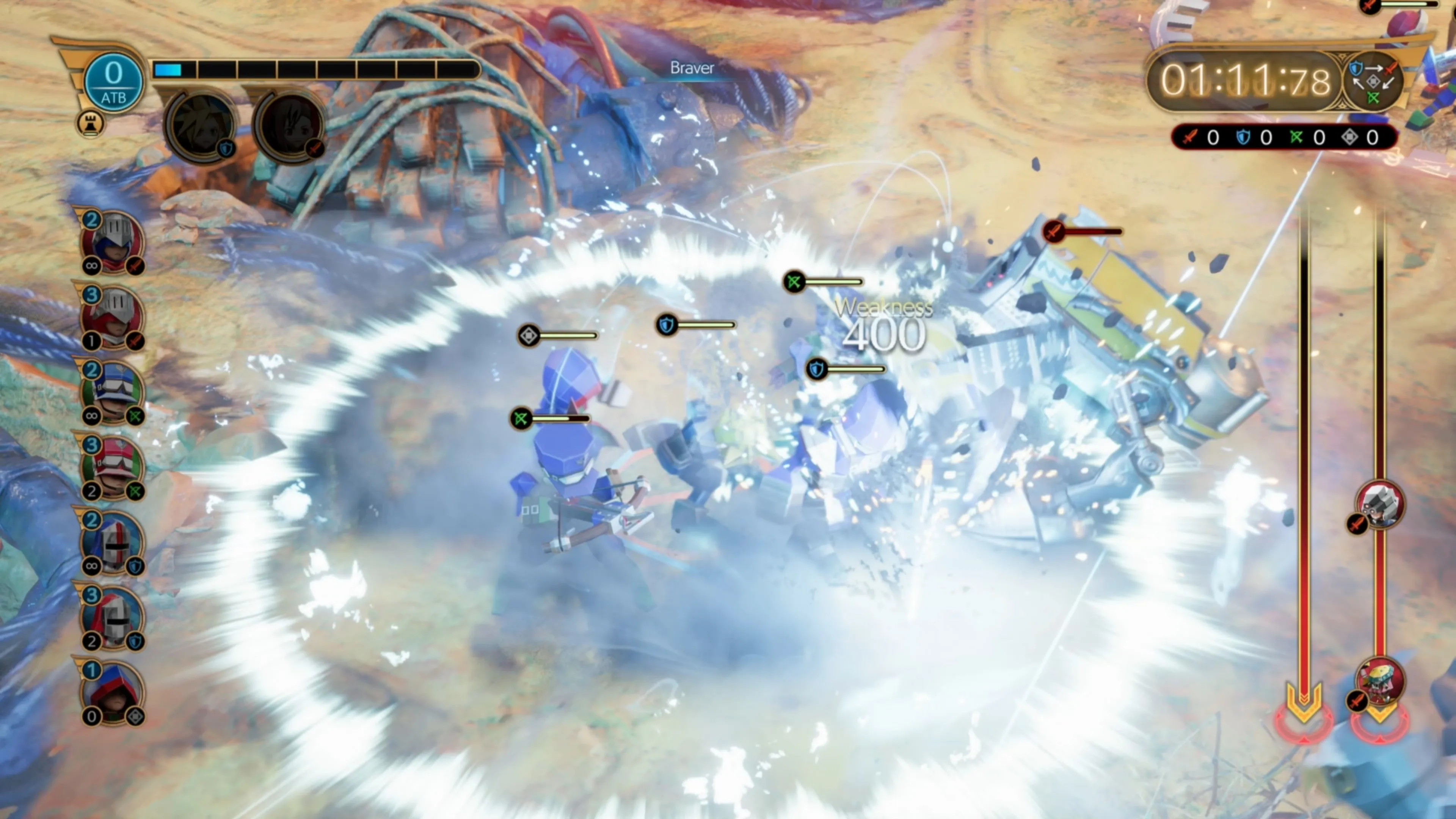 La Unidad Héroe Cloud Strife siendo invocada en un juego de Fort Condor en Final Fantasy 7 Rebirth