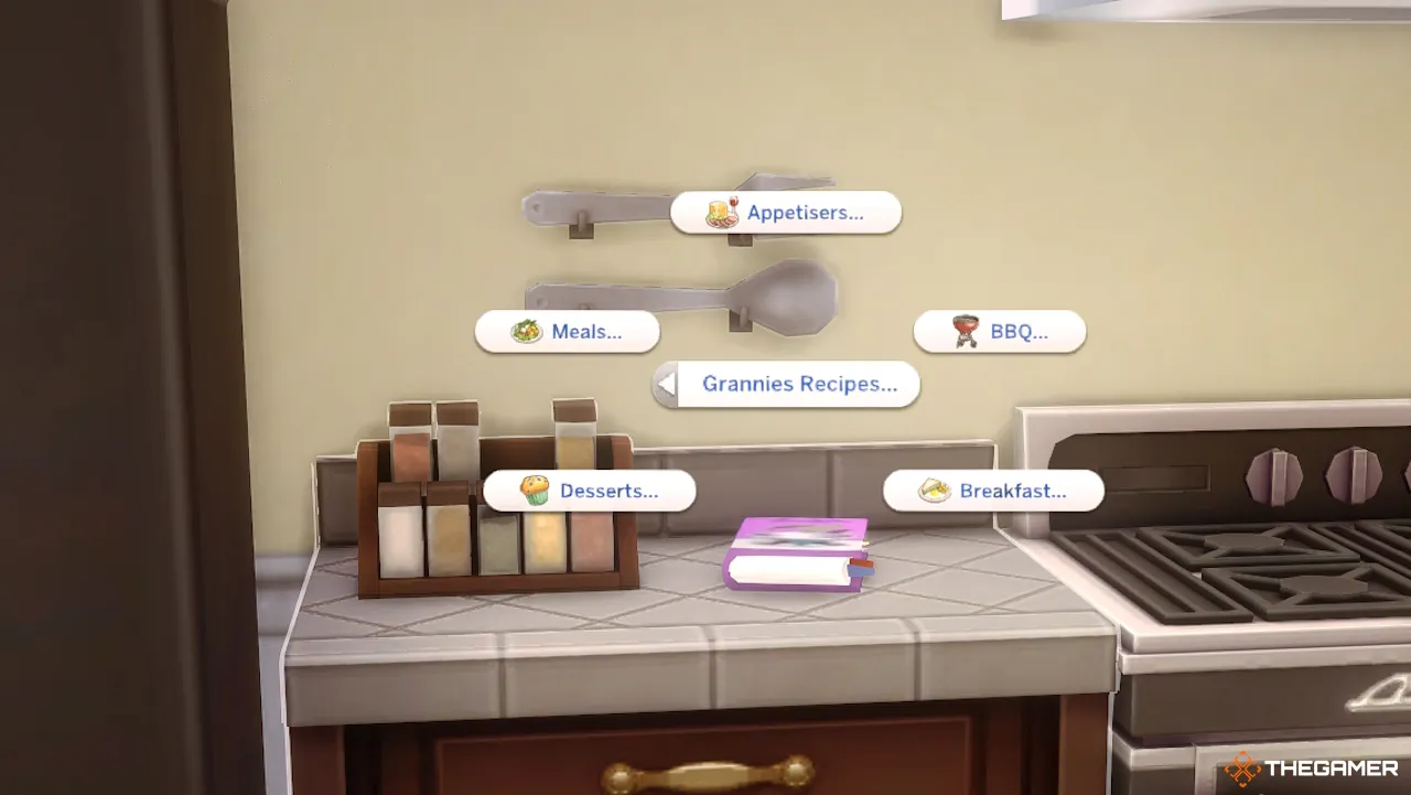 《模拟人生4》中使用奶奶的食谱的选择