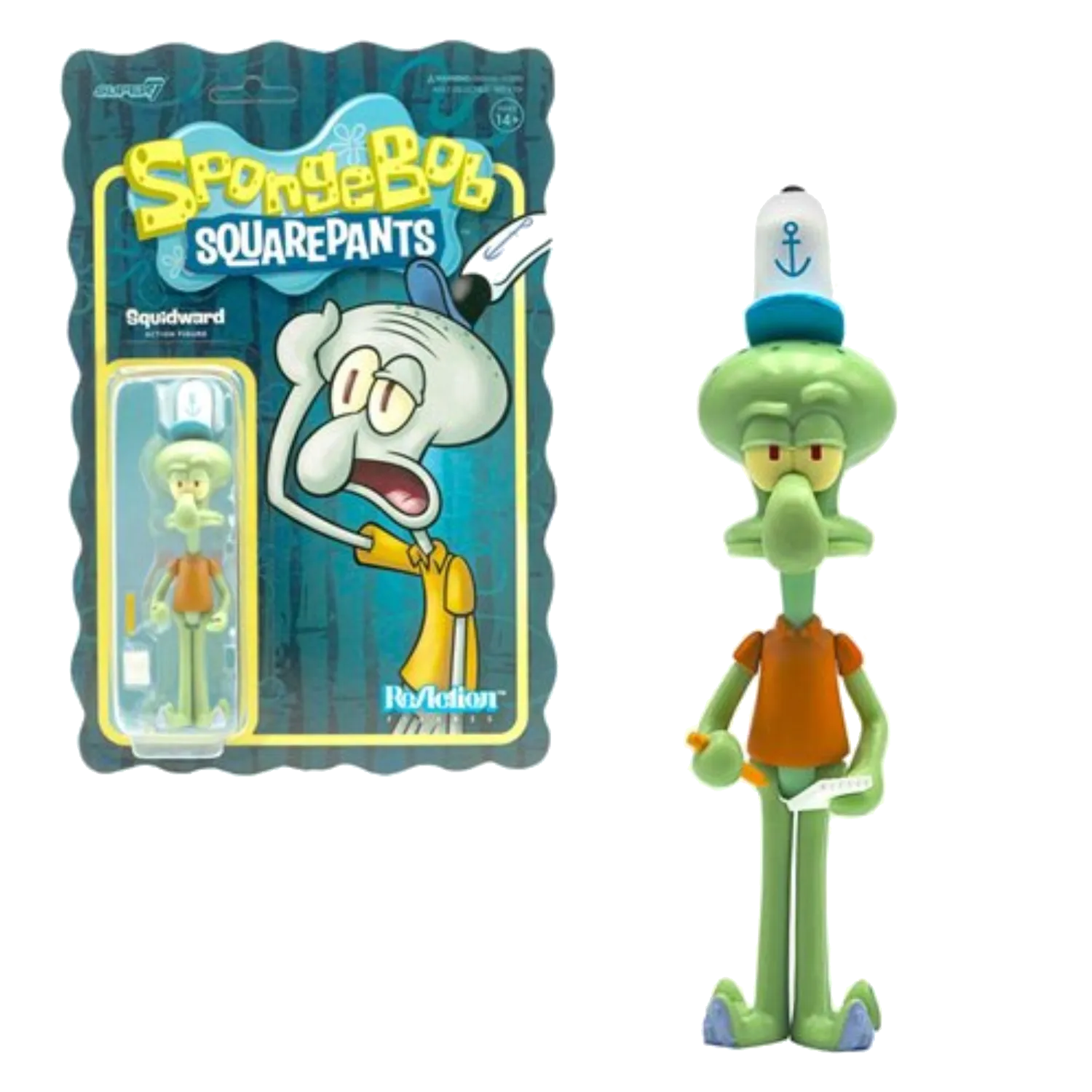Figura ReAction di SpongeBob SquarePants Squidward da 3 3/4 pollici