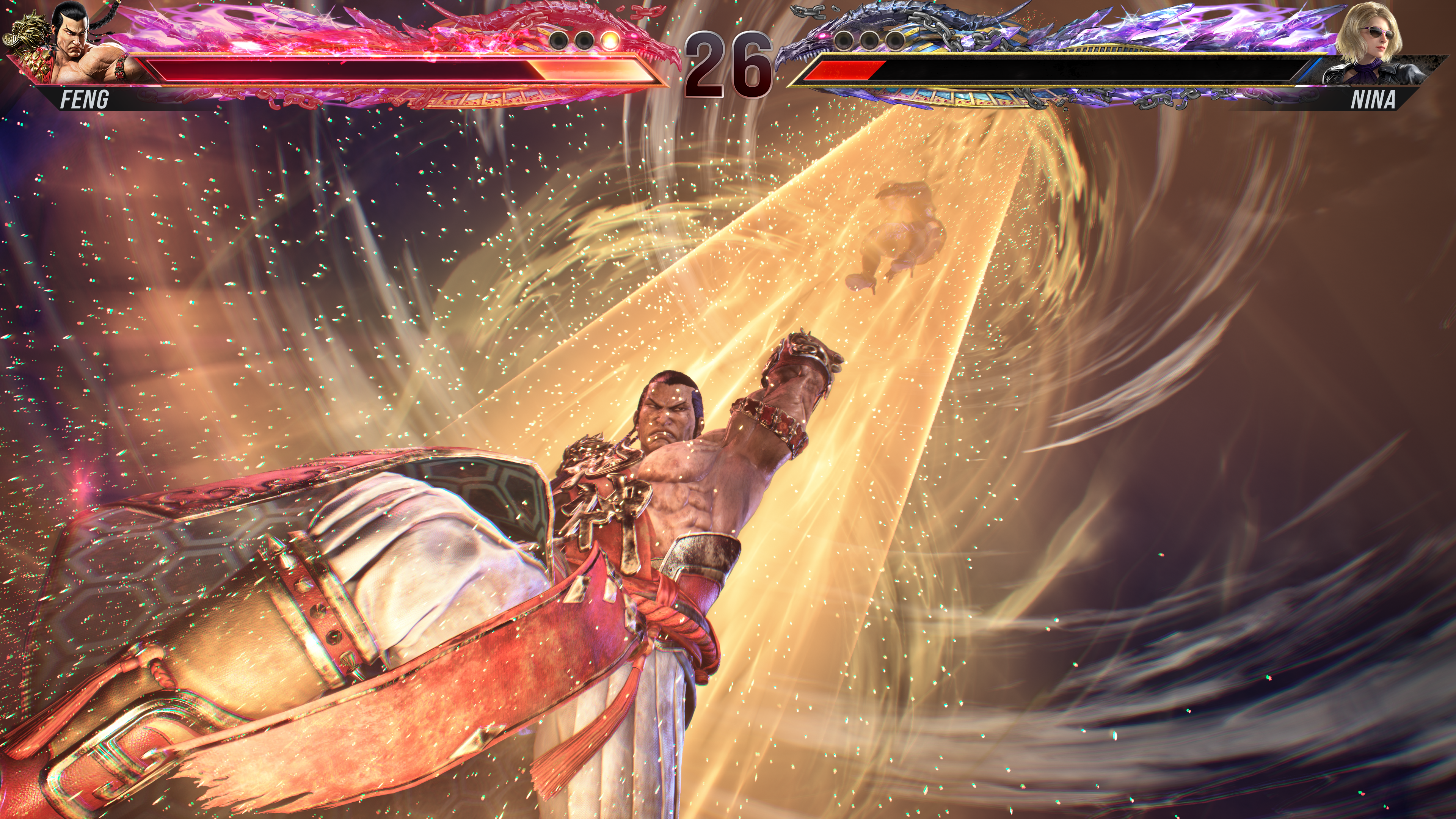 Feng esegue il suo Rage Art su Nina in Tekken 8