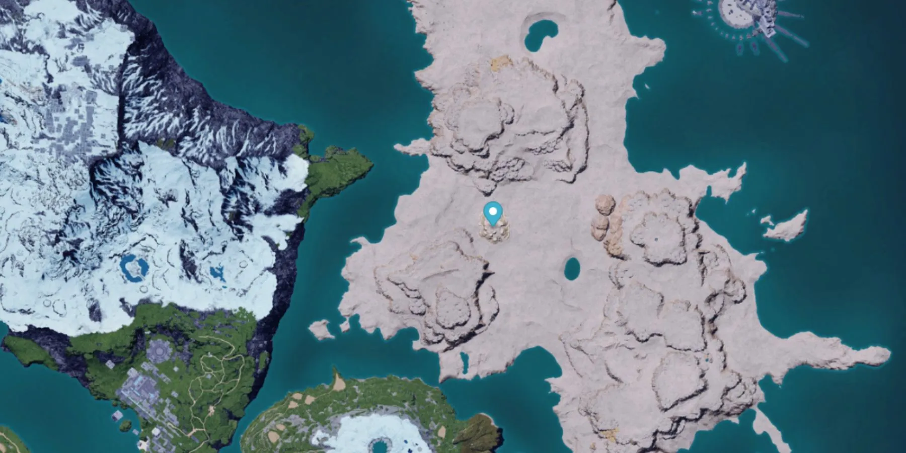 Palworld: Duneshelter location on the map