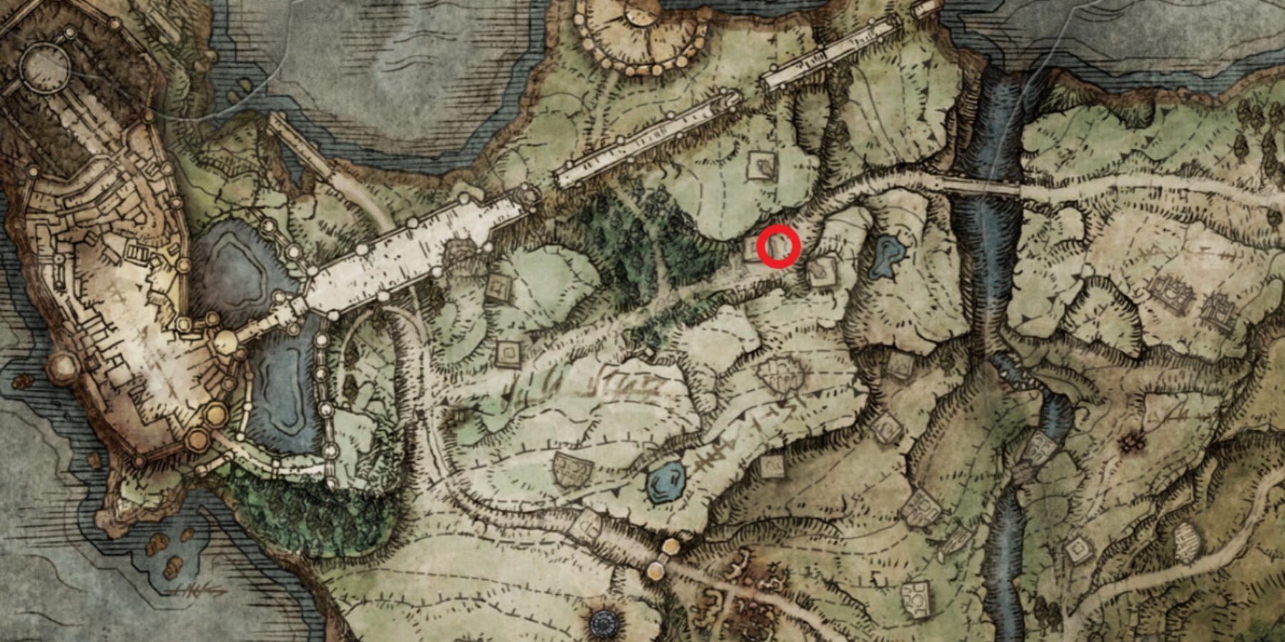Местоположение щита с эмблемой зверя Beast Crest Heater на карте в игре Elden Ring