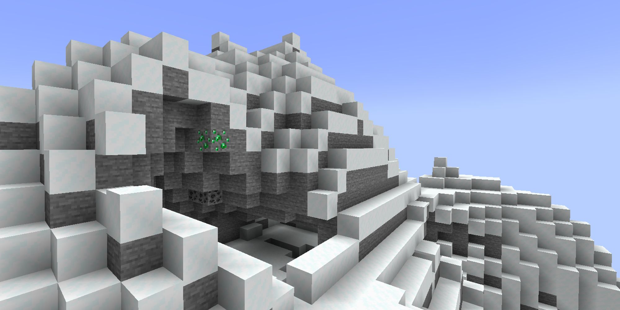 minerai d'émeraude de Minecraft dans la montagne