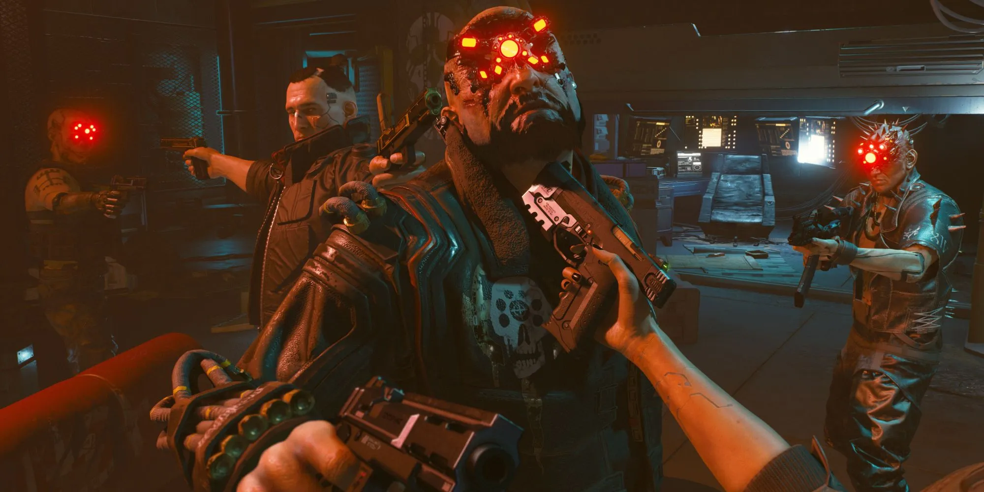 V и Джеки противостоят отряду бандитов «Мэльстром» в Cyberpunk 2077