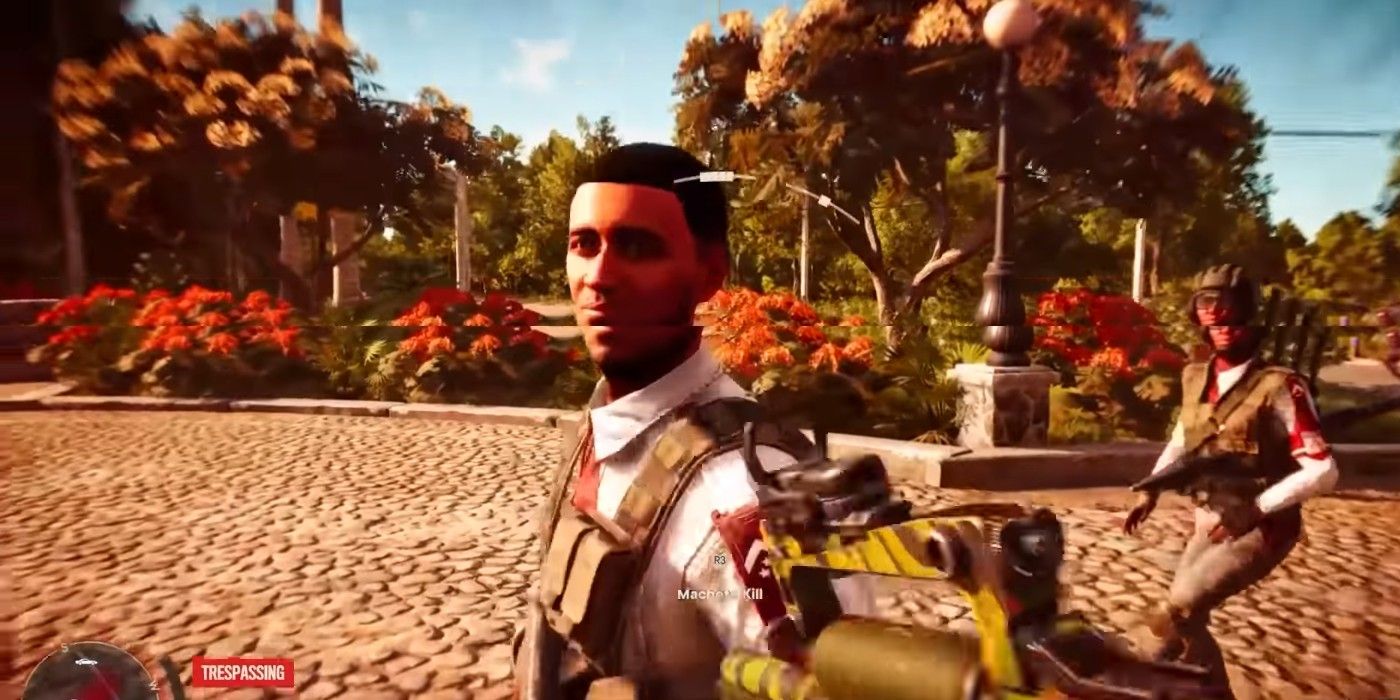 Far Cry 6 Supremo Gladiador machete kill prompt acechando a la tropa