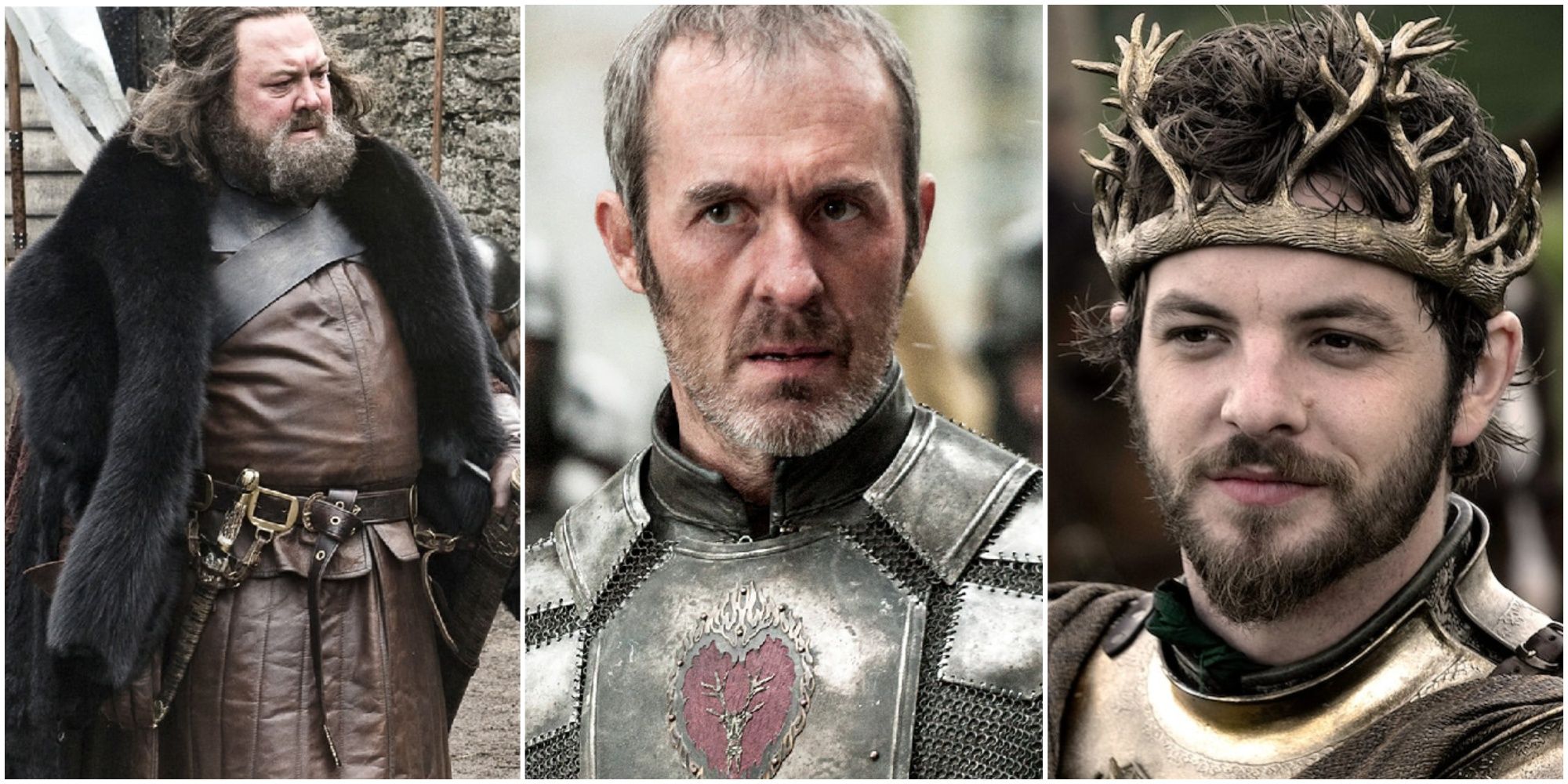 Images montrant Robert, Stannis et Renly Baratheon dans Game of Thrones