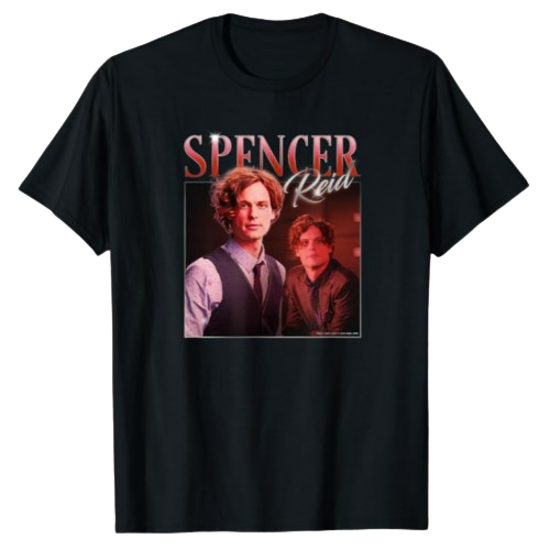 人気のクリミナルマインズキャラクター、スペンサー・リードに基づいた80年代のシャツ。
