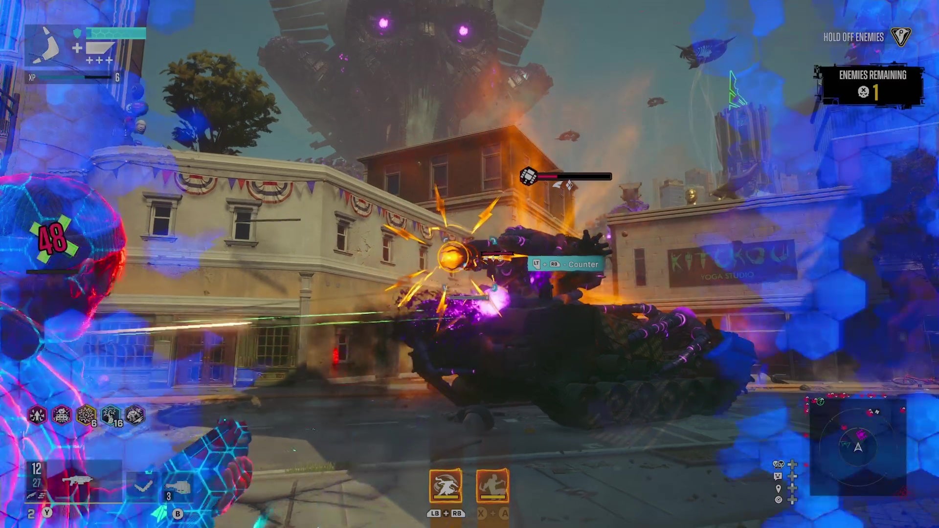 Captura de pantalla: Combate con un tanque
