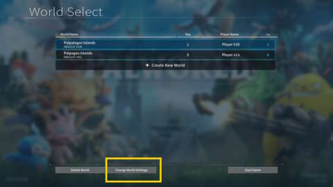 게임 시작 후에는 메뉴에서만 세계 설정을 변경할 수 있습니다.