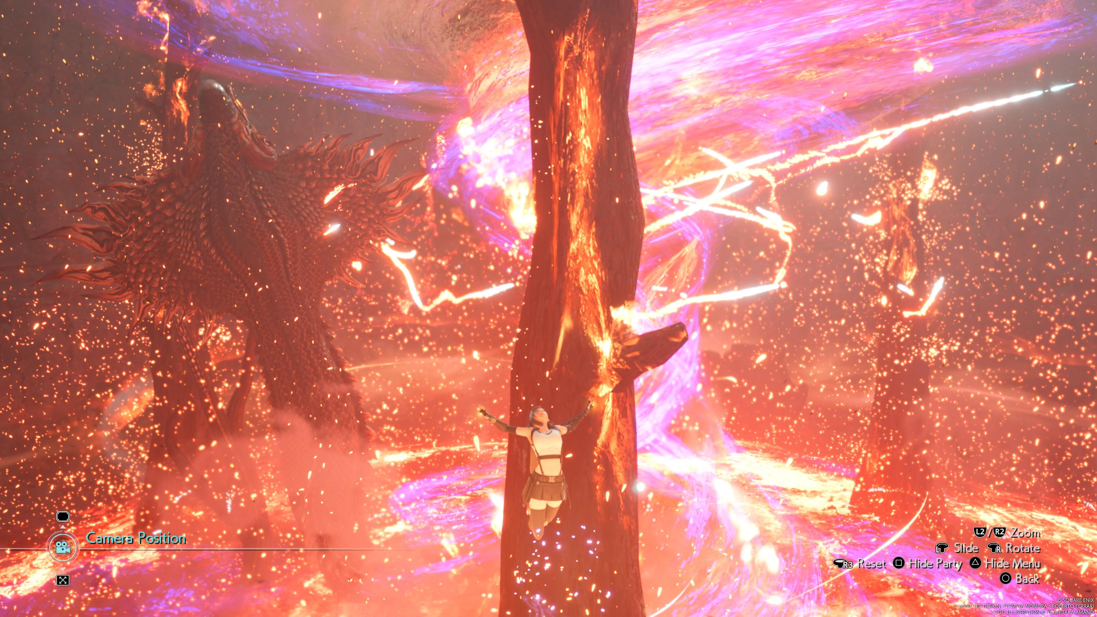 《FF7 重生》中Midgardsormr Boss战斗，Boss释放毁灭性火焰攻击