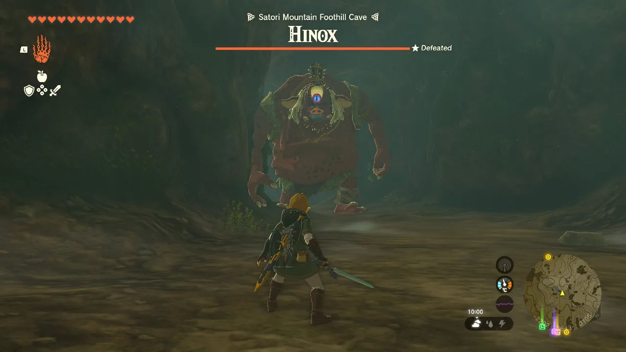 Link stands in front of a hinox Legend of Zelda: Tears of the Kingdom