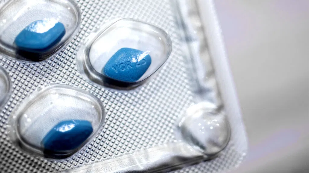 A blister pack of sildenafil (viagra) tablets for erectile dysfunction