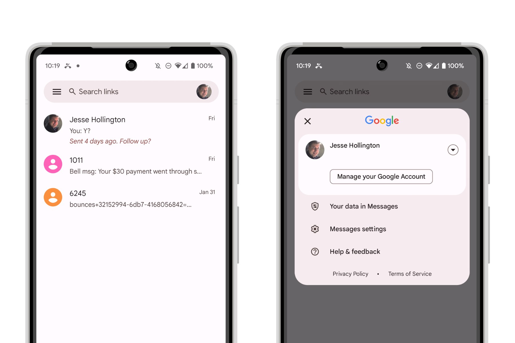 How to access settings in Google Messages