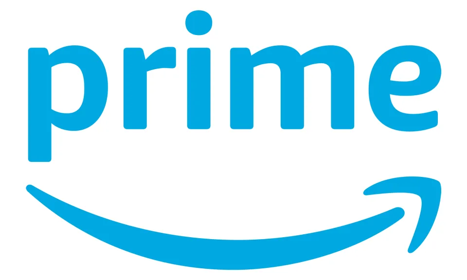 Logotipo azul do Amazon Prime em um fundo branco.