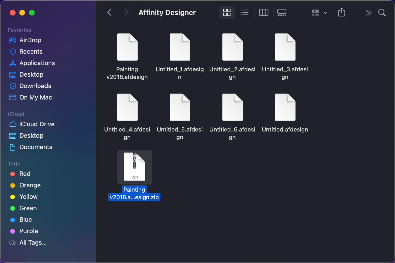 Nuovo file zip su MacOS
