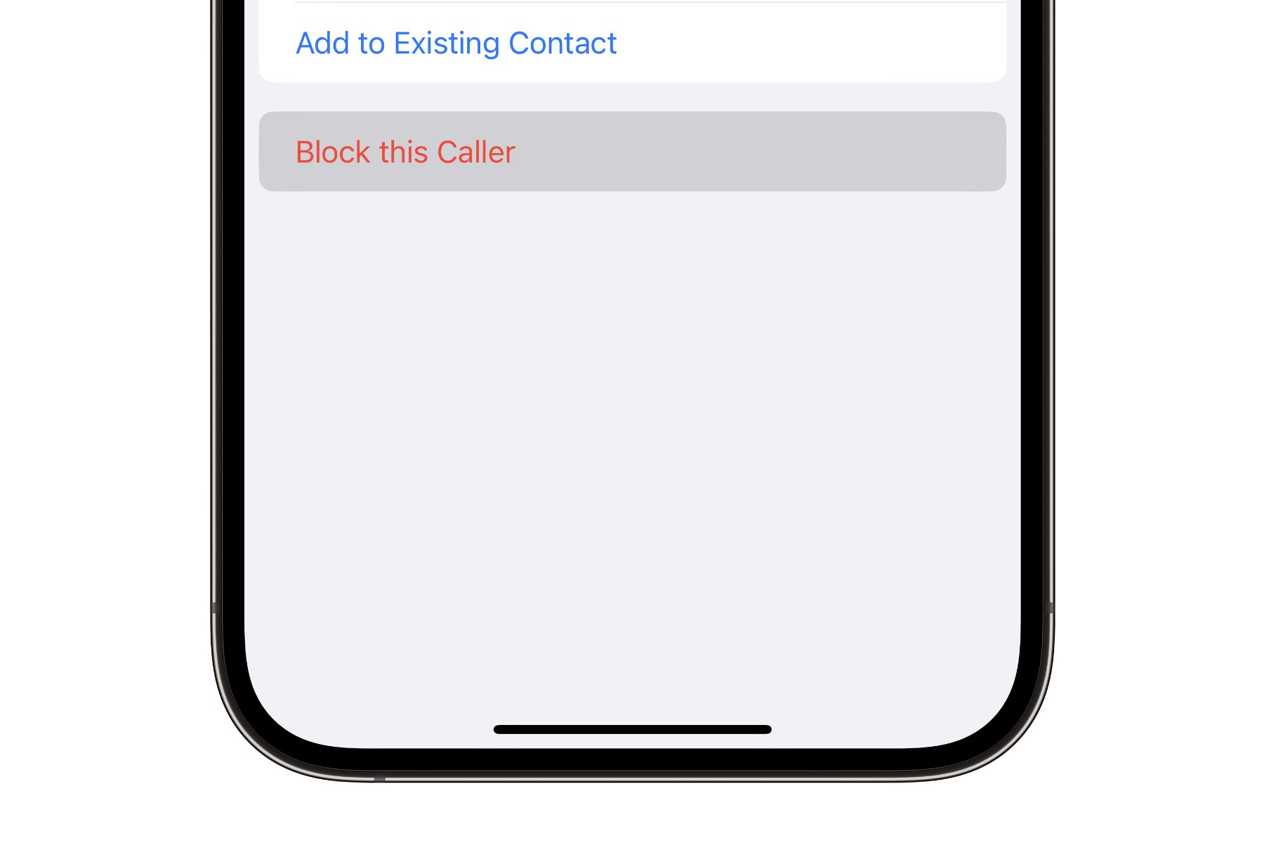 Opzione per bloccare il chiamante nell'app Messaggi di iPhone