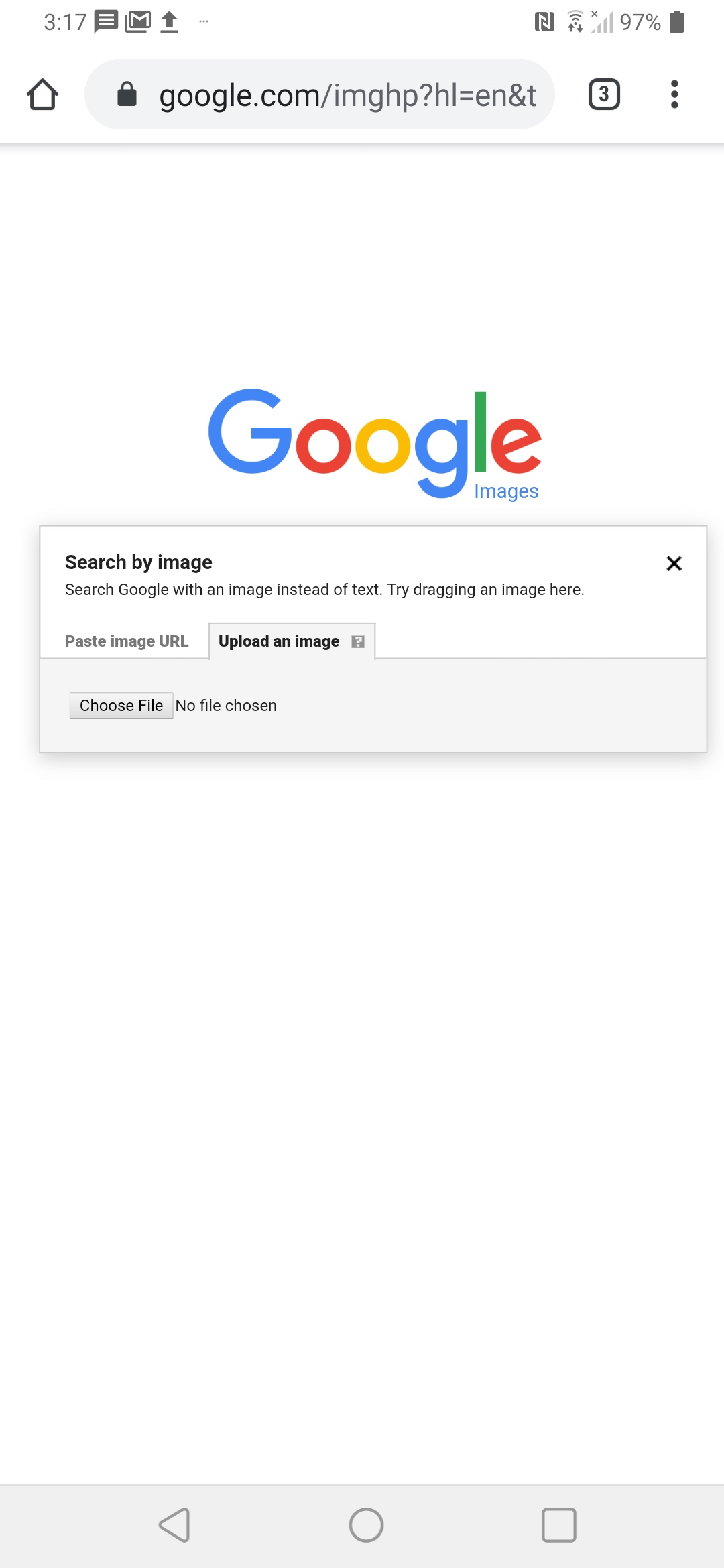 Passo 1: Acesse images.google.com no seu navegador.