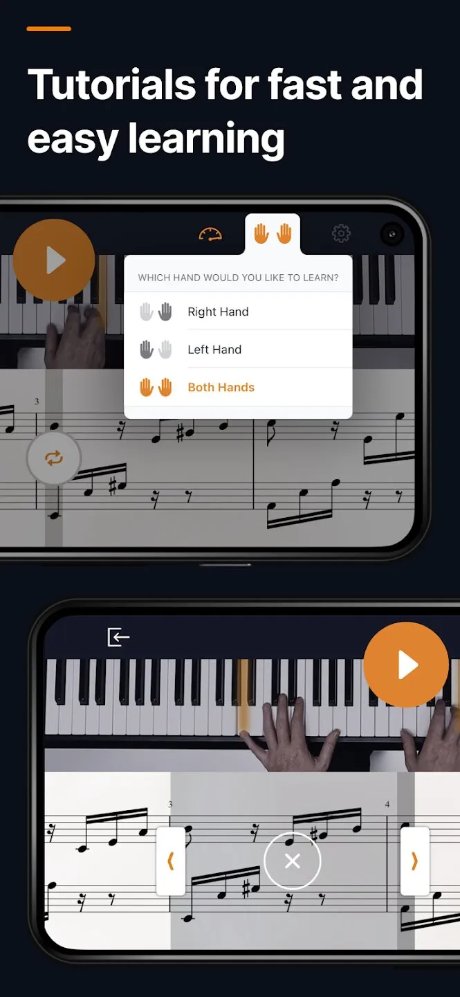 Flowkey piano learning app.