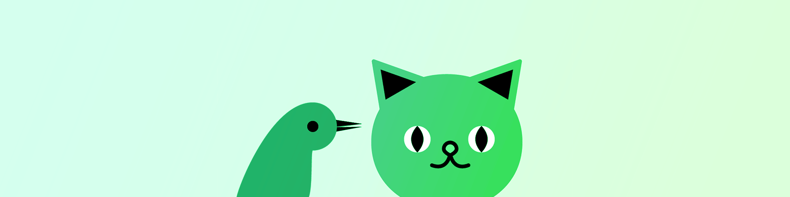 gatto lampeggiante uccello verde