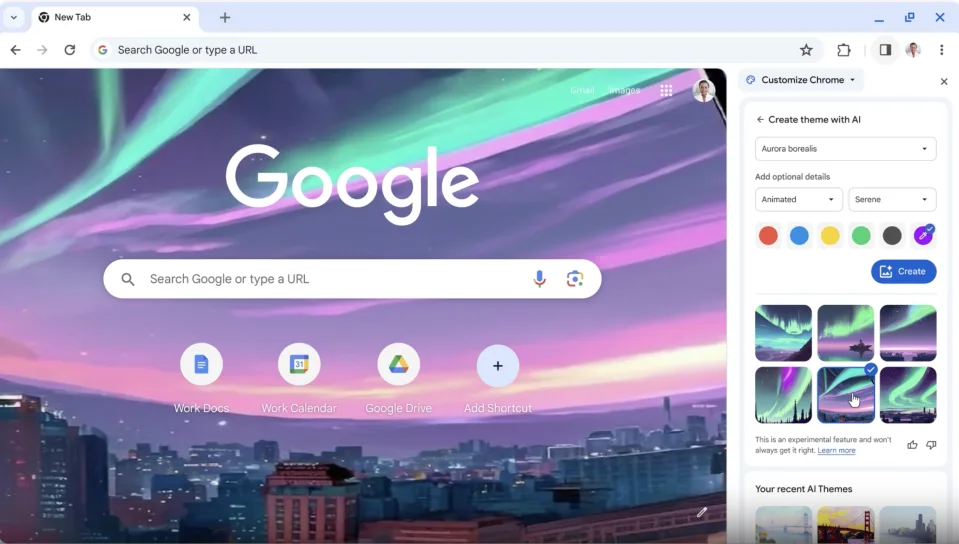 Personalizzazione di Google Chrome