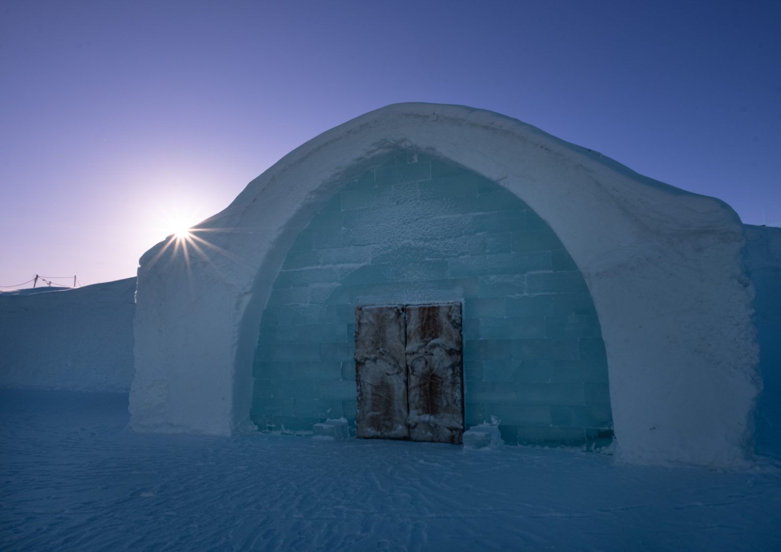 The entrance to the IceHotel rooms.