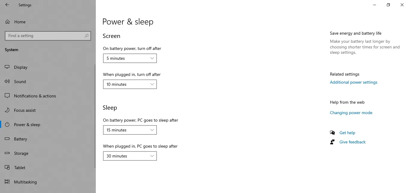 Как изменить таймер сна в Windows 10