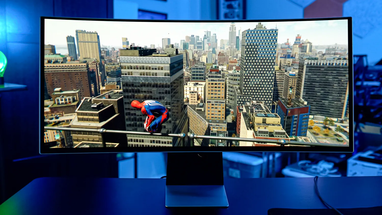 Marvel's Spider-Man running on the Samsung Odyssey OLED G8