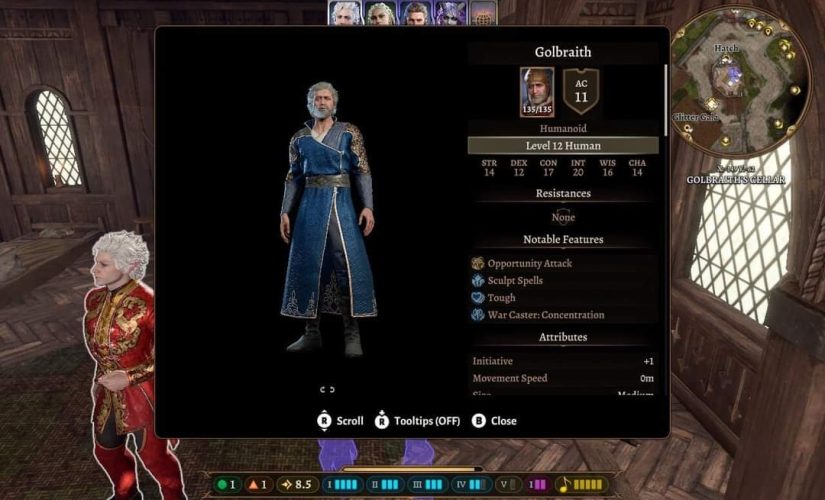 Il personaggio Golbraith in Baldur's Gate 3