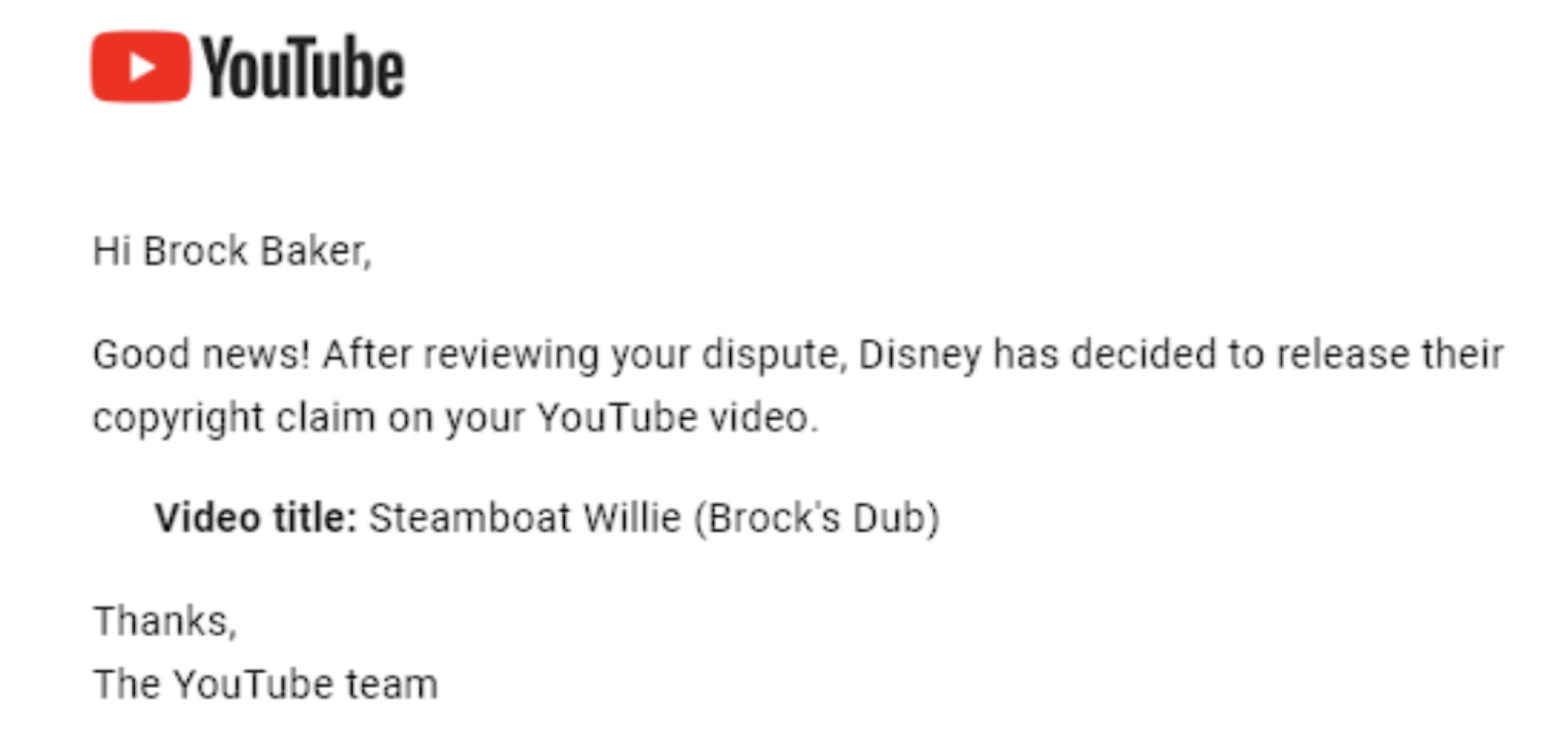 Disney ritira la pretesa del copyright su 'Steamboat Willie'