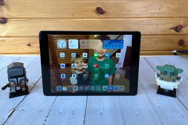 Apple iPad 9th Gen. 2021 on porch with toys