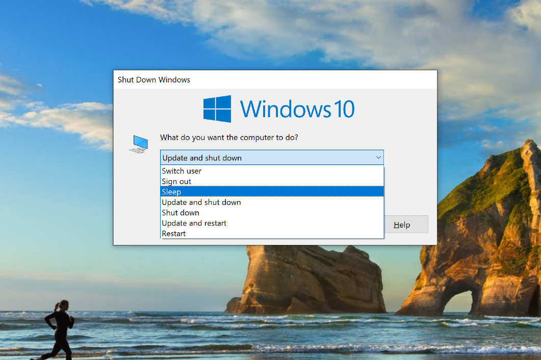 Опция сна в Windows 10